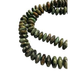 African Turquoise Jasper Rondelle Beads Strand 16" Natural Stone Jewelry Supply